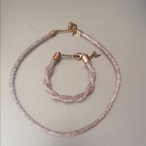 Elegant Rose Gold Necklace and Bracelet Set